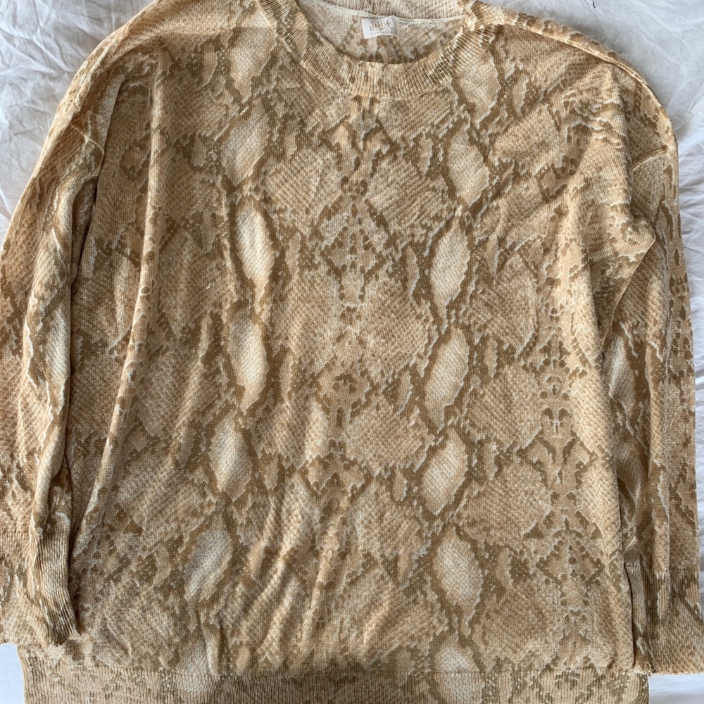 Jeffie Distressed Snakeskin Sweater